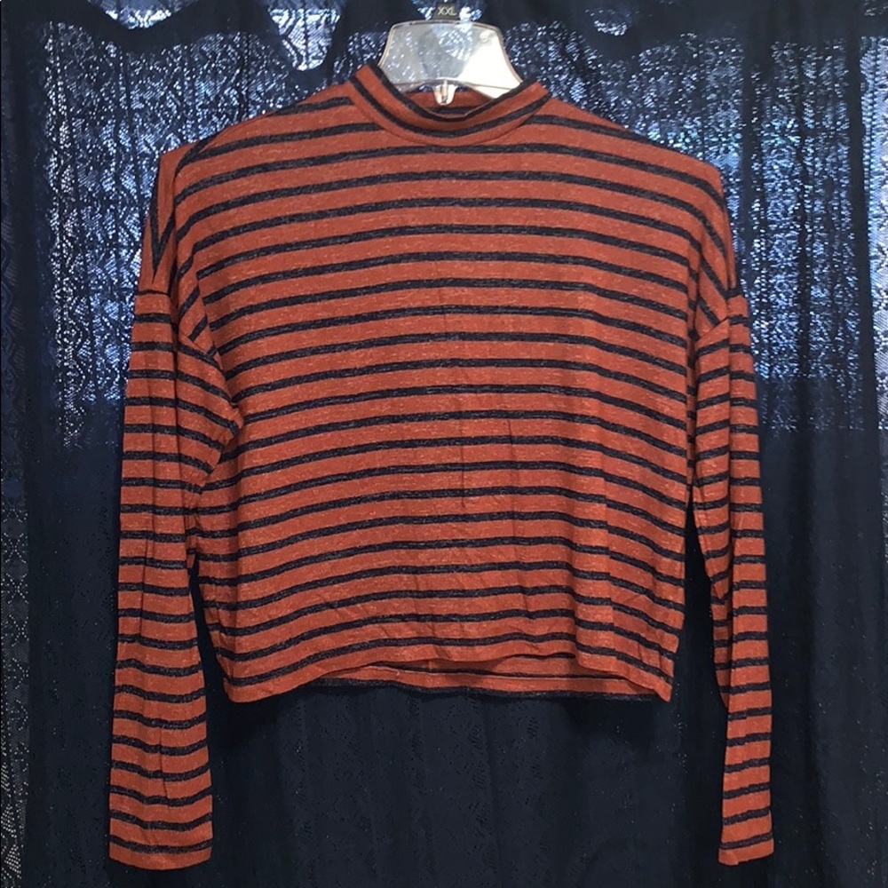 Forever21 striped mock neck
